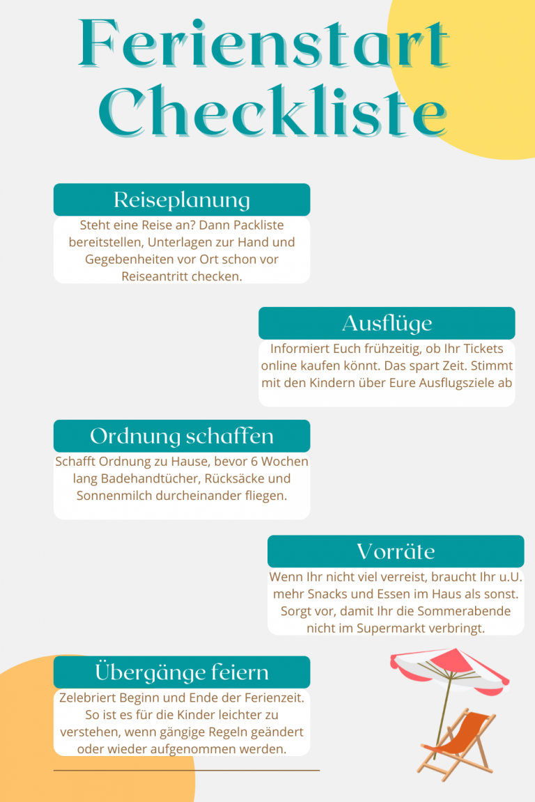 Sommer Checklisten für Mütter gabelschereblog
